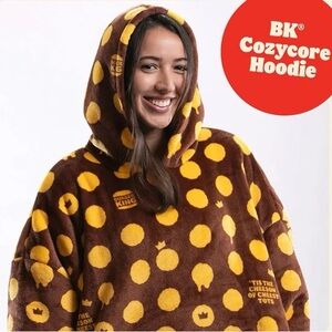 Burger King Cheesy Tots Cozycore Hoodie BK Village Swag SIZE-ITS BIG! NWOT